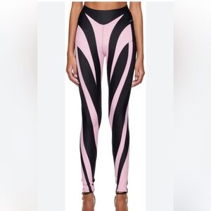 Mugler Pink & Black Spiral leggings